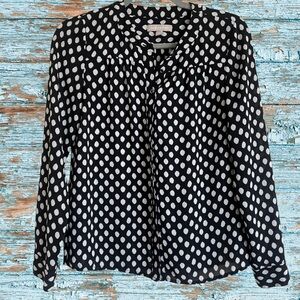 Banana Republic Black and White Polka Dot Blouse